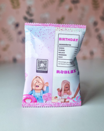 Gepersonaliseerde Roblox Roze chips / popcorn zakjes
