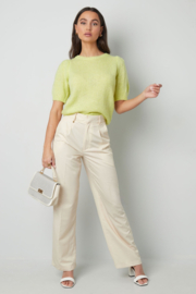 Top met pofmouw lime groen