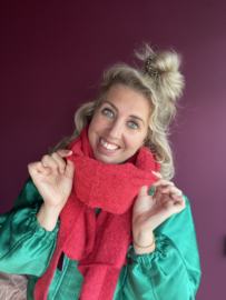 Sjaal effen warm rood