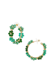 Oorbel glazen bloemen groen