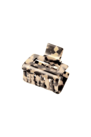Haarklem klein panter beige/zwart