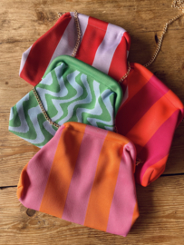Strandclutch felroze/oranje