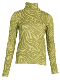 Turtleneck met print limegroen