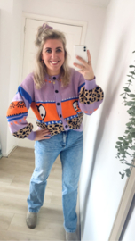 Vest met knopen lila