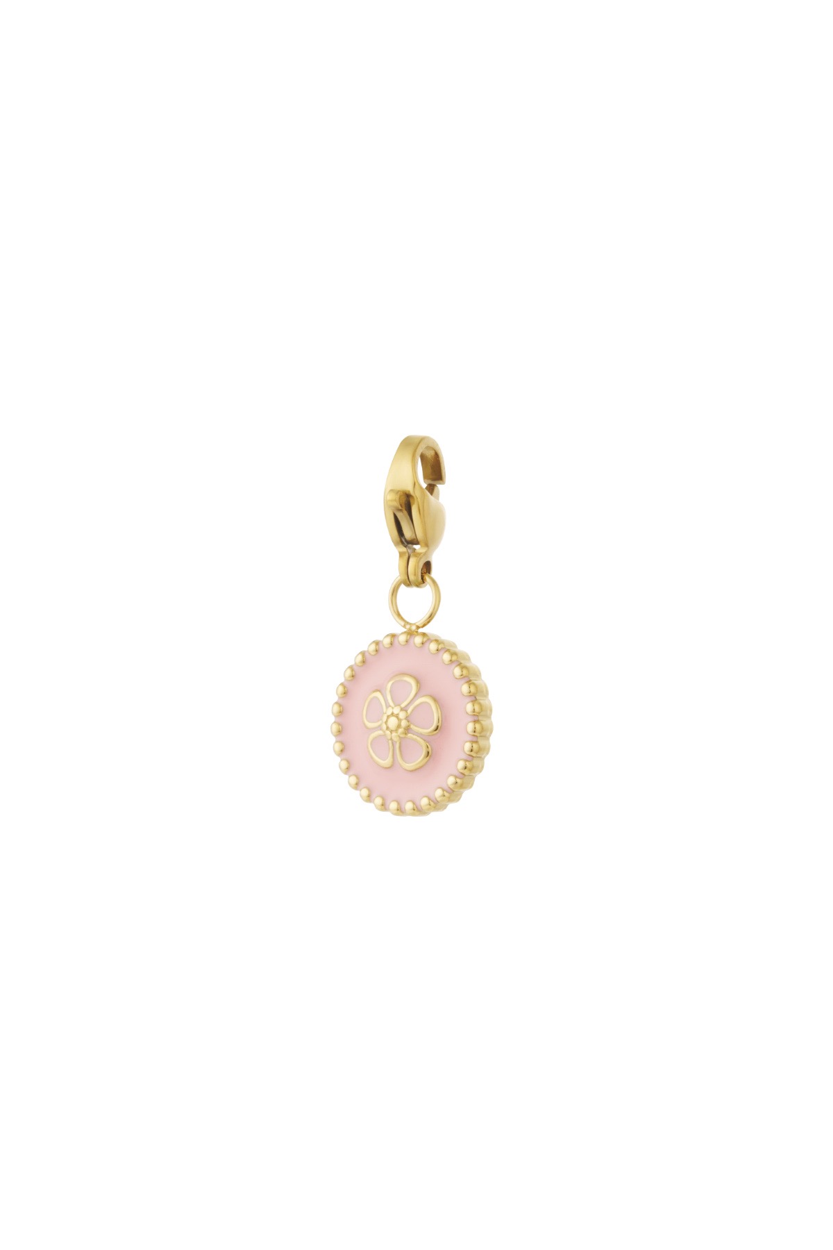 Bedel cirkel met bloem roze