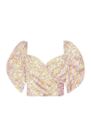 Croptop met pofmouw lila