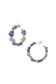 Oorbel glazen bloemen blauw