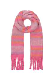 Sjaal franjes gestreept roze