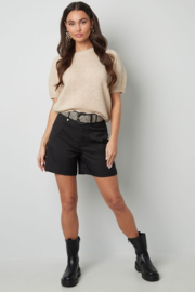 Top met pofmouw beige