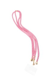 Telefoonkoord roze/wit