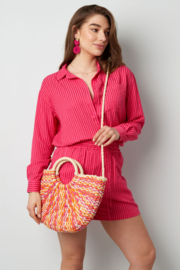 Blouse gestreept roze
