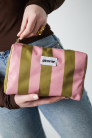 Make up tas groen/roze groot