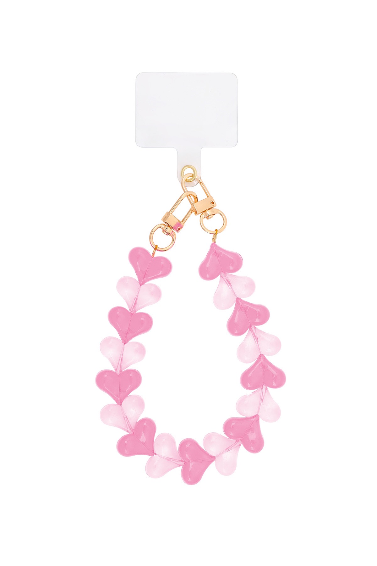 Telefoonkoord hartjes lichtroze/roze