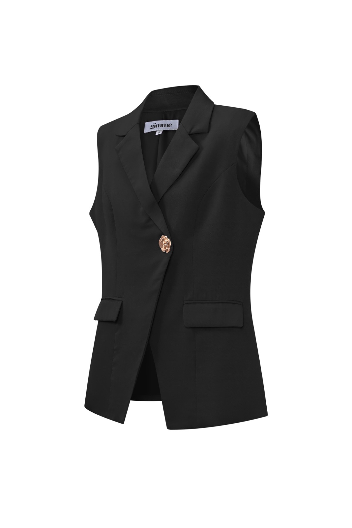 Mouwloze blazer zwart