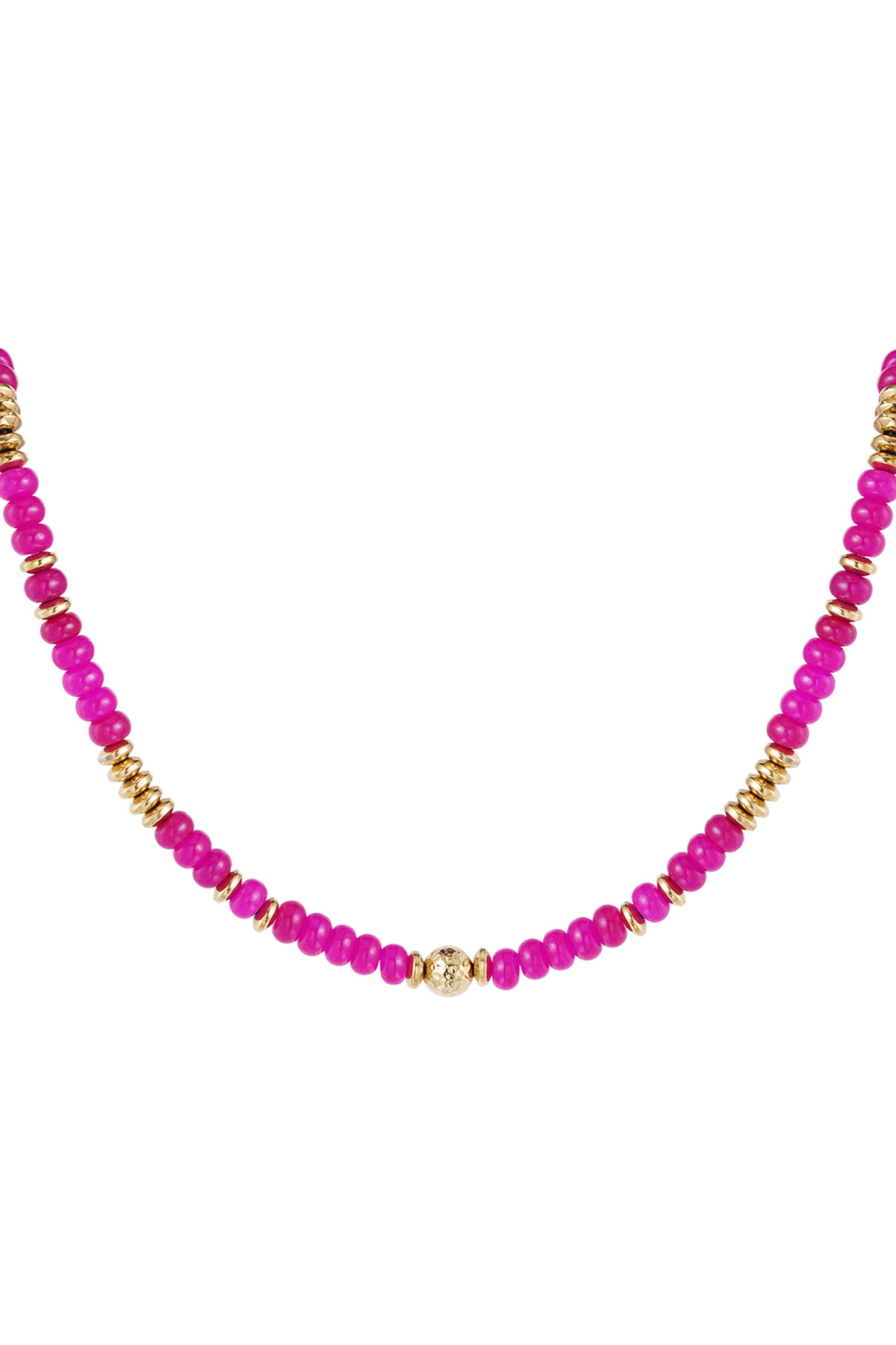 Ketting fuchsia /goud