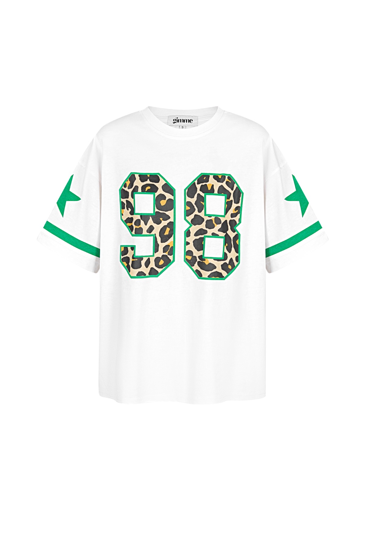 T-shirt sporty wit/groen