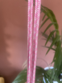 Telefoonkoord roze/wit