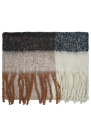 Sjaal franjes gebroken wit / zwart /beige
