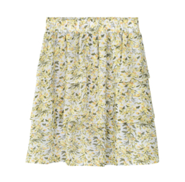 Rok bloemen print groen/geel