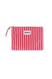 Make up tas rood /roze gestreept klein