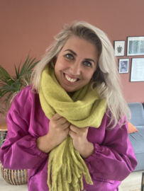 Sjaal franjes limegroen