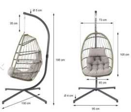 Hangstoel Pax Grijs ⇝ complete set - Gratis verzending