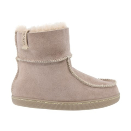 Beige leren Kinderpantoffel gemaakt van Schapenvacht mt 29 tm 34