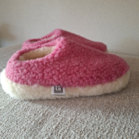 Knalroze wollen Nordic sloffen | 100 % Schapenwol