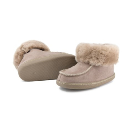 Beige leren Kinderpantoffel gemaakt van Schapenvacht mt 29 tm 34