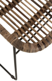 Rotan eetkamerstoel James met metalen sledepoot | 65 x 78 x 97 cm