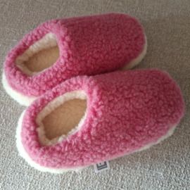 Knalroze wollen Nordic sloffen | 100 % Schapenwol