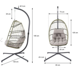 Hangstoel Pax Olijfgroen⇝ Complete set - Gratis verzending