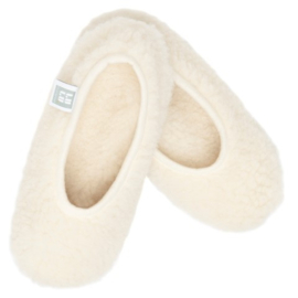 Ballerina sloffen - 100% Schapenwol - Creme