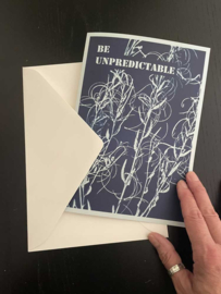 Cyanotype Kaart - Be Unpredictable