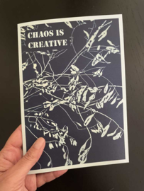 Cyanotype Kaart - Chaos Is Creative