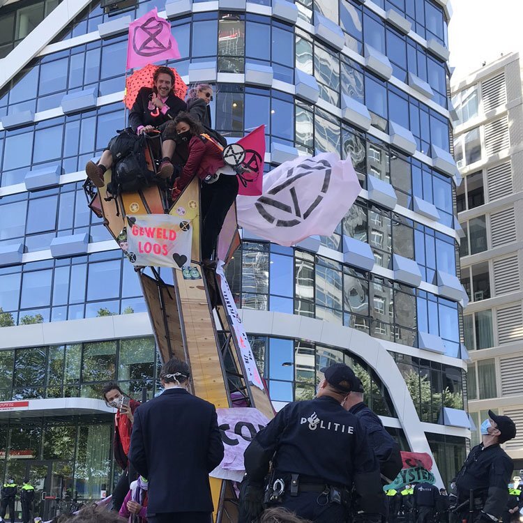 Climate protest fist prop