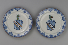 Two plates with coat of arms of Webster