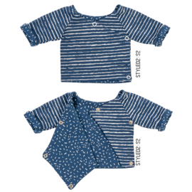 Prematuur | Overslag shirt duo | Blue Stripes Collection Stripes - Confetti