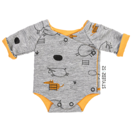 Prematuur | Overslag Romper duo | Grey Sheep Collection Grey - Oker