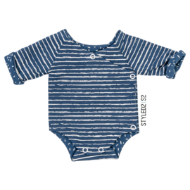 Prematuur | Overslag Romper duo | Blue Stripes Collection Stripes - Confetti