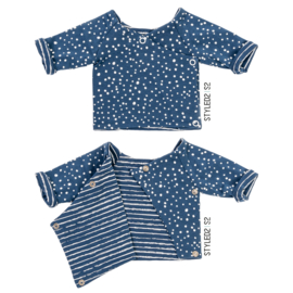 Prematuur | Overslag shirt duo | Blue Dots Collection Dots - Stripes