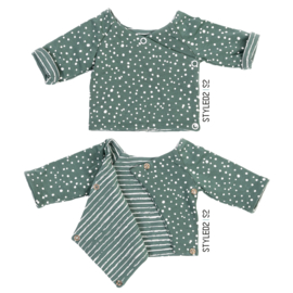 Prematuur | Overslag shirt duo | Mint Dots Collection Dots - Stripes