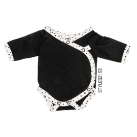 Prematuur | Overslag Romper | No Colour Collection Black - Ecru Dots