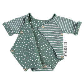 Prematuur | Overslag Romper duo | Mint Stripes Collection Stripes - Dots