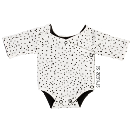 Prematuur | Overslag Romper duo | No Colour Collection Ecru Dots - Black