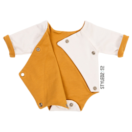 Prematuur | Overslag Romper duo | Sheep Collection Ecru - Oker