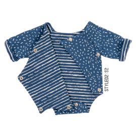 Prematuur | Overslag Romper duo | Blue Confetti Collection Confetti - Stripes