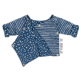 Prematuur | Overslag shirt duo | Blue Stripes Collection Stripes - Dots