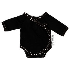 Prematuur | Overslag Romper | No Colour Collection Black - Black Dots