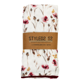 Swaddle | XL Hydrofieldoek - Flower  pom pom